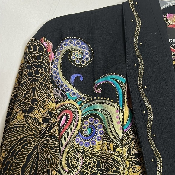 CL Carol little all over print single lapel blazer jacket women’s size 6 vintage - Picture 4 of 7